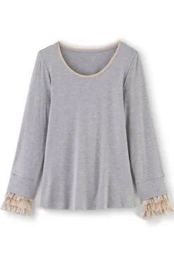 Best Soft Surroundings Ella Lace Top MediumGreyHeather