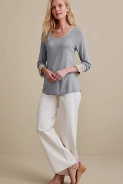 Best Soft Surroundings Ella Lace Top MediumGreyHeather