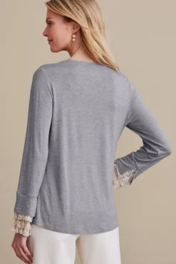 Best Soft Surroundings Ella Lace Top MediumGreyHeather