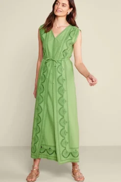 Sale Soft Surroundings Ellison Linen Blend Maxi Dress PiquantGreen