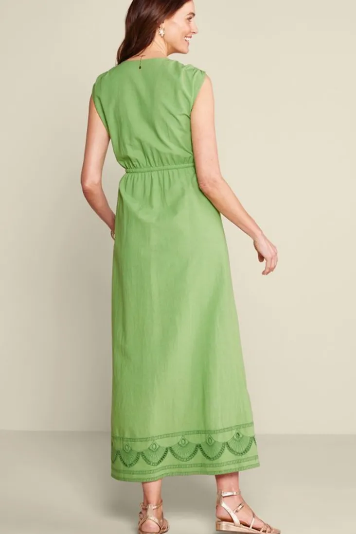 Sale Soft Surroundings Ellison Linen Blend Maxi Dress PiquantGreen