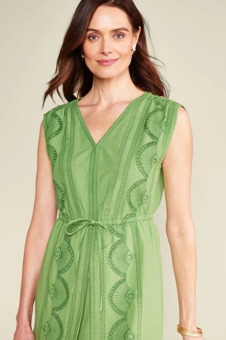 Sale Soft Surroundings Ellison Linen Blend Maxi Dress PiquantGreen