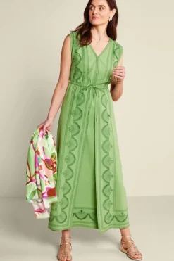 Sale Soft Surroundings Ellison Linen Blend Maxi Dress PiquantGreen