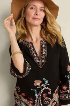 Soft Surroundings Elma 3/4 Sleeve Tunic CascadingBrder