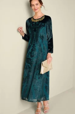 Outlet Soft Surroundings Emaline Velvet Burnout Maxi Dress JuneBug