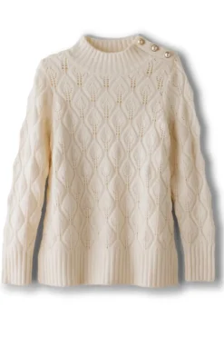 Sale Soft Surroundings Ensley Button Sweater Tunic IvoryPearl