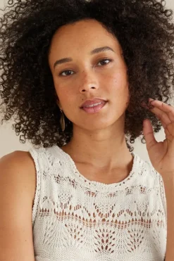 Best Soft Surroundings Erica Crochet Midi Dress AntiqueWhite