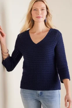 New Soft Surroundings Estrella Sweater Navy