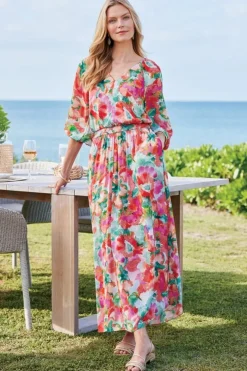Best Soft Surroundings Evalina Maxi Dress TropicalFloral