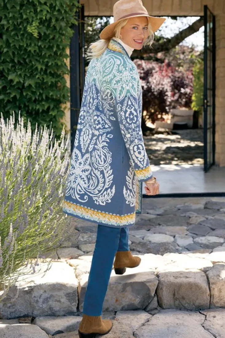 Clearance Soft Surroundings Ezer Jacquard Duster WeekendScarf