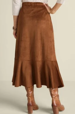 Soft Surroundings Faux Suede Skirt Saddle