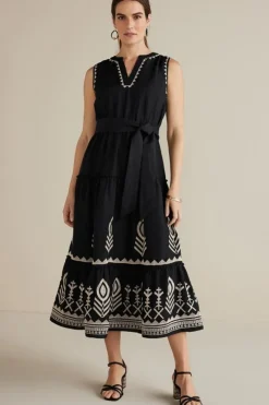 Clearance Soft Surroundings Fernanda Midi Dress Black