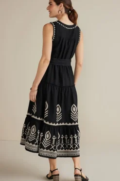 Clearance Soft Surroundings Fernanda Midi Dress Black