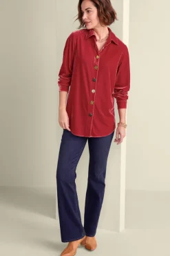 Discount Soft Surroundings Filigree Velvet Boyfriend Shirt