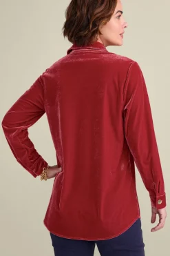 Discount Soft Surroundings Filigree Velvet Boyfriend Shirt