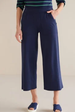 New Soft Surroundings Fina French Terry Crop Pants Navy