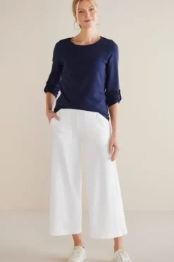 New Soft Surroundings Fina French Terry Crop Pants Navy