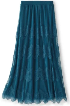 Best Soft Surroundings Frederica Lace Maxi Skirt SailorBlue