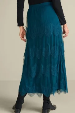 Best Soft Surroundings Frederica Lace Maxi Skirt SailorBlue