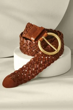 New Soft Surroundings Freya Braided Belt Brown