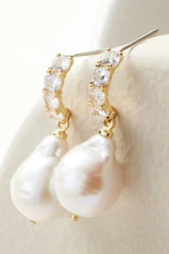 Clearance Soft Surroundings Genevieve Dangle Earrings Ivory/Gold