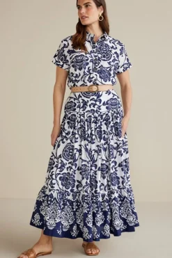 New Soft Surroundings Gia Maxi Skirt FijiFloral