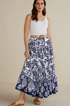 New Soft Surroundings Gia Maxi Skirt FijiFloral