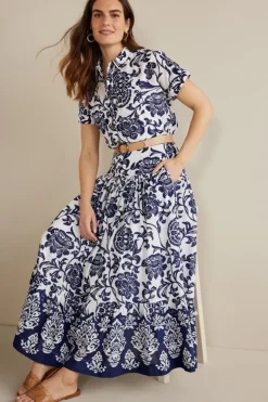 New Soft Surroundings Gia Maxi Skirt FijiFloral