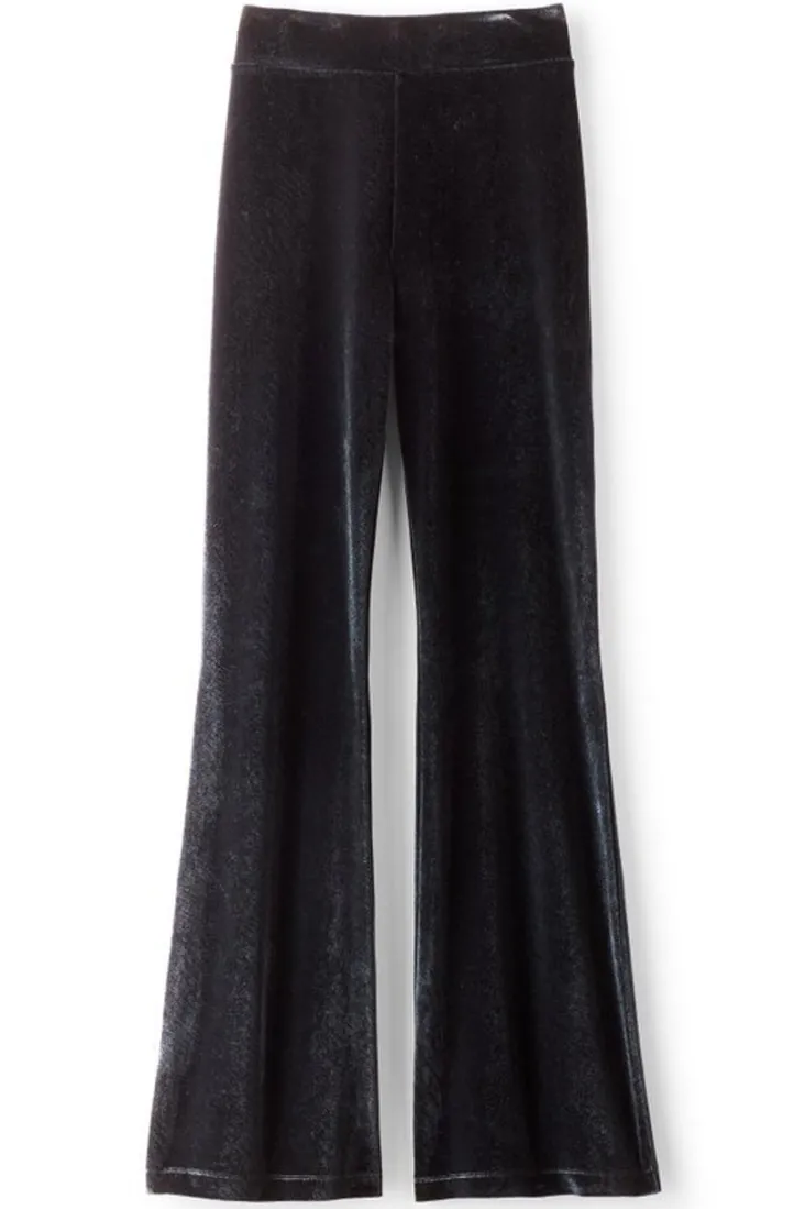 New Soft Surroundings Gianna Velvet Bootcut Pants Black