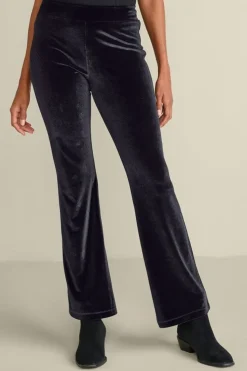 New Soft Surroundings Gianna Velvet Bootcut Pants Black