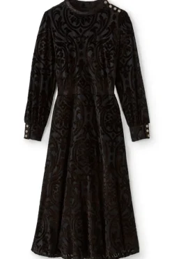 New Soft Surroundings Hadley Velvet Dress BlackAbstract