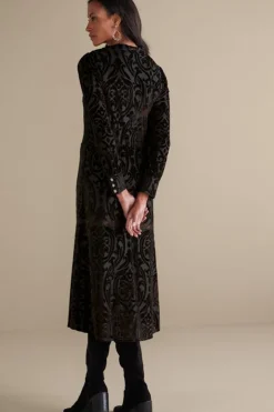 New Soft Surroundings Hadley Velvet Dress BlackAbstract