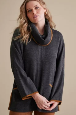 Hot Soft Surroundings Hanna Convertible Tunic CharcoalHeather