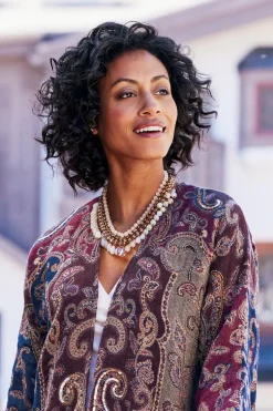 Discount Soft Surroundings Hazel Bead Drops Necklace BrownMulti