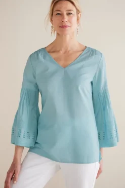 New Soft Surroundings Heloise Eyelet Sleeve Tunic