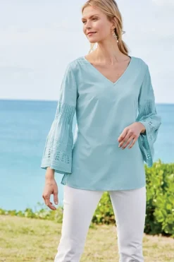 New Soft Surroundings Heloise Eyelet Sleeve Tunic