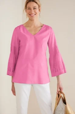 New Soft Surroundings Heloise Eyelet Sleeve Tunic