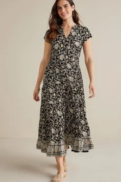 Soft Surroundings Hollis Midi Dress LisbonFloralNeutral