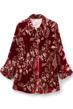 Outlet Soft Surroundings Icon Silk Velvet Poets Tunic Shirt