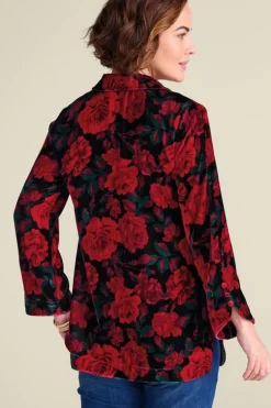 Outlet Soft Surroundings Icon Silk Velvet Poets Tunic Shirt
