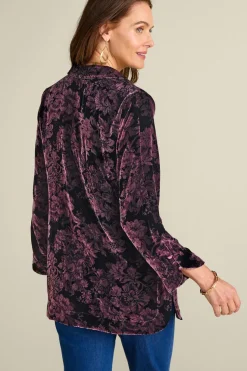 Outlet Soft Surroundings Icon Silk Velvet Poets Tunic Shirt