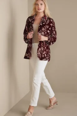 Outlet Soft Surroundings Icon Silk Velvet Poets Tunic Shirt