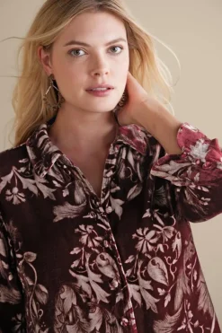 Outlet Soft Surroundings Icon Silk Velvet Poets Tunic Shirt