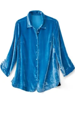 Outlet Soft Surroundings Icon Silk Velvet Poets Tunic Shirt
