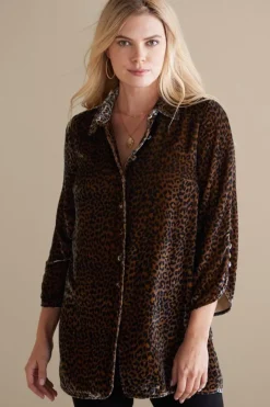 Outlet Soft Surroundings Icon Silk Velvet Poets Tunic Shirt