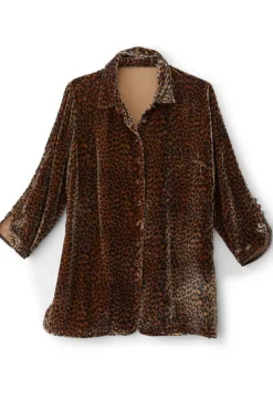 Outlet Soft Surroundings Icon Silk Velvet Poets Tunic Shirt