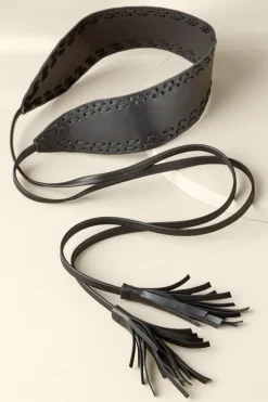 Soft Surroundings Irena Whipstitch Belt Black