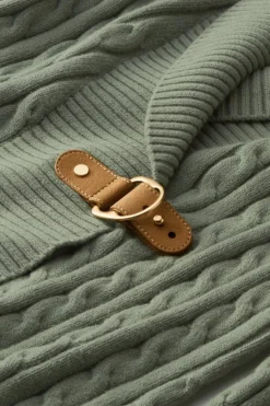 Best Soft Surroundings Ivey Cable Knit Cardigan AgaveGreen