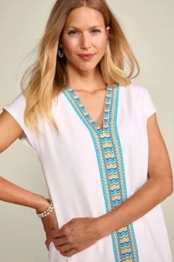 Clearance Soft Surroundings Izabel Embroidered Tee White