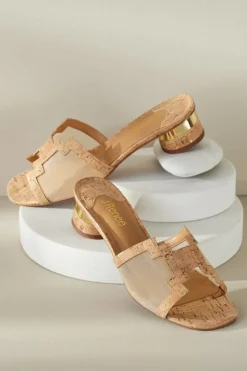 Soft Surroundings J. Renee Amorra Mesh Slide Cork/Gold